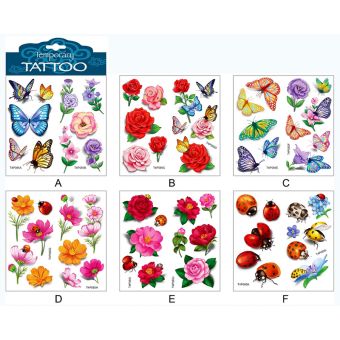 Midlertidig Tatovering - Blomster & Insekter (assortert)