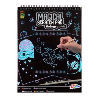 Grafix A4 Magical Scratch Pad 20 Sider + Penn - Holografisk