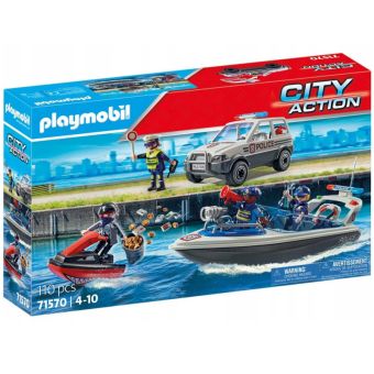 Playmobil City Action 110 Deler - Politibil, båt og jetski 71570