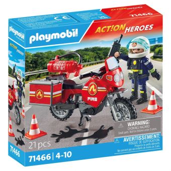 Playmobil Action Heroes 21 Deler - Brannmotorsykkel 71466