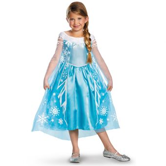 Disney Frost Elsa Deluxe Kostyme 5-6 år (109-123 cm)