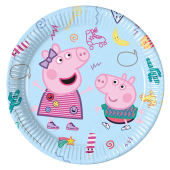 Peppa Gris Papptallerken 23 cm - 8 stk